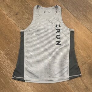Under Armour Silver and Grey Heat Gear Racerback Running Tank